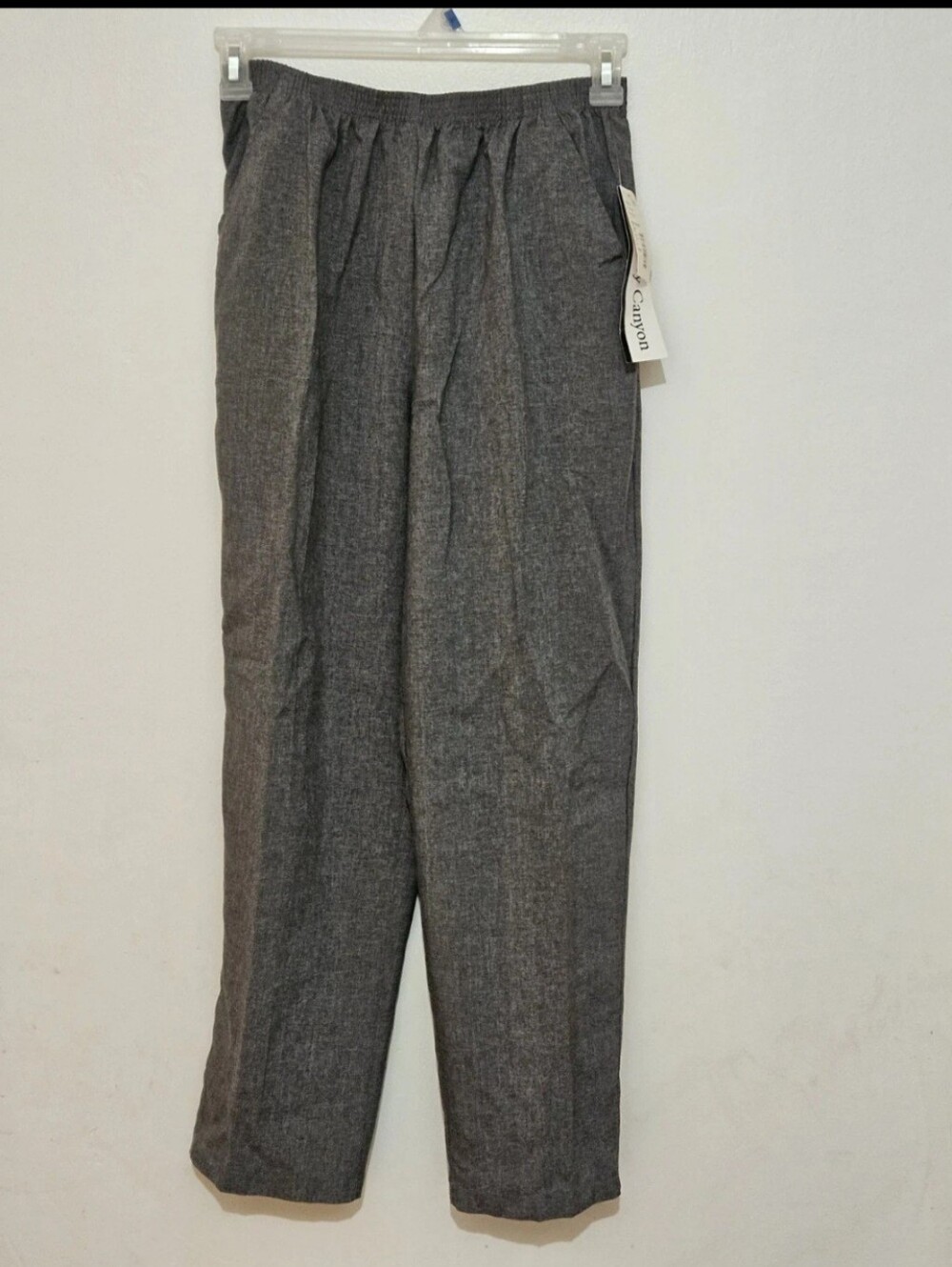 Monterey Canyon Women's Petite 8P Gray Heather Pull-On Pants Polyester Straight